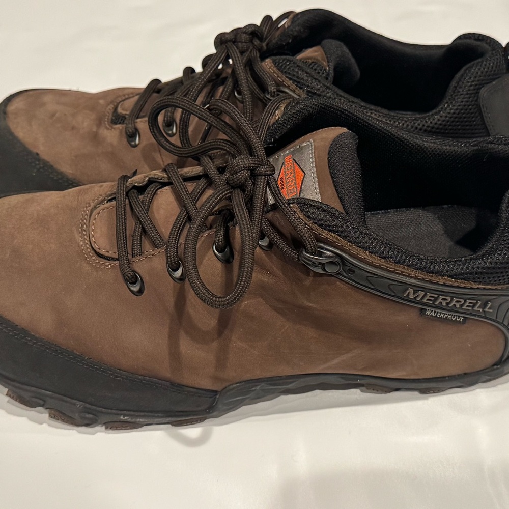 Merrell Men's 10.5Brown Waterproof Composite Toe Work Safety Shoes Cham Flux Ltr